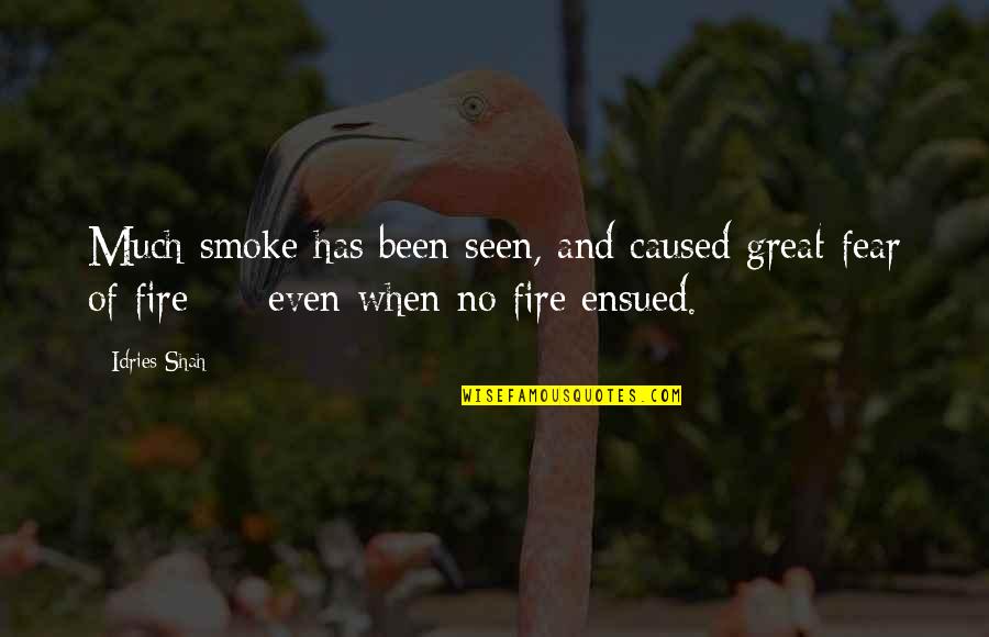 Smoke And Fire Quotes By Idries Shah: Much smoke has been seen, and caused great