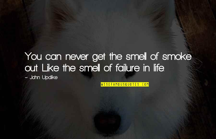 Smoke And Life Quotes By John Updike: You can never get the smell of smoke
