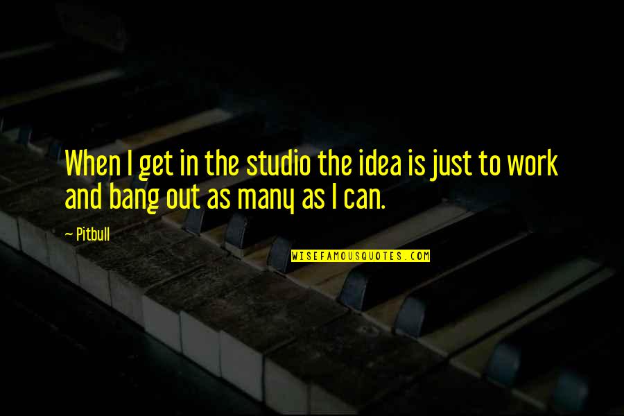 Smoking Friends Quotes By Pitbull: When I get in the studio the idea