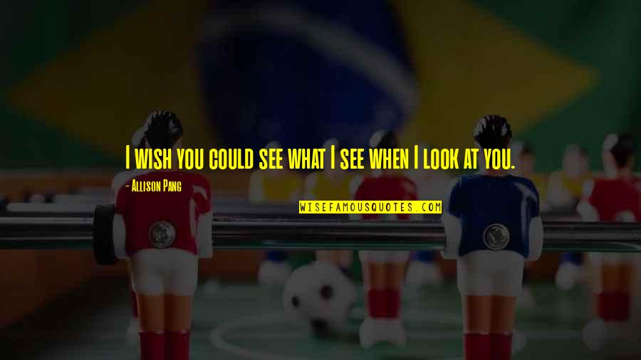 Smoldered Quotes By Allison Pang: I wish you could see what I see