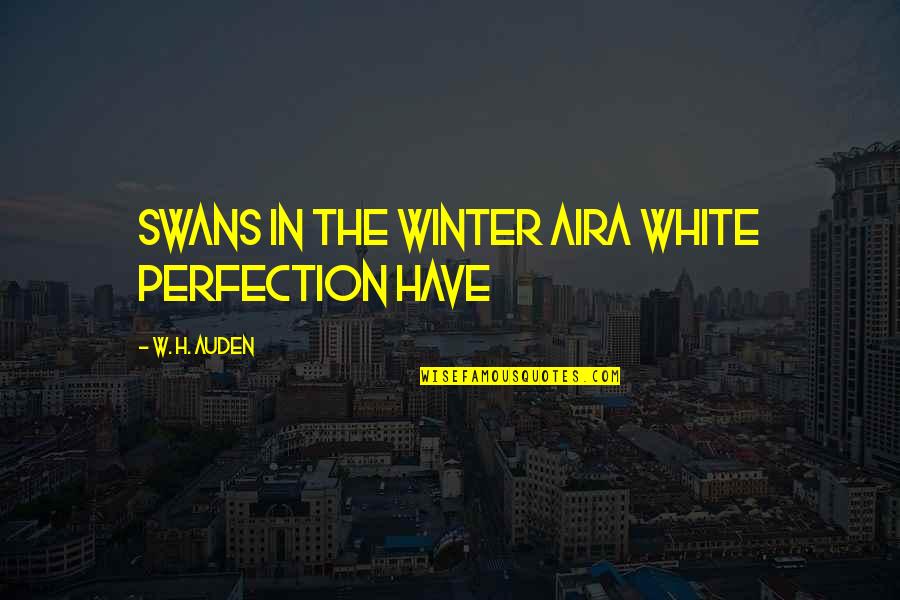 Smoldered School Quotes By W. H. Auden: Swans in the winter airA white perfection have