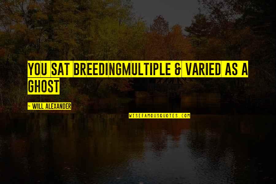 Smolin's Quotes By Will Alexander: you sat breedingmultiple & varied as a ghost