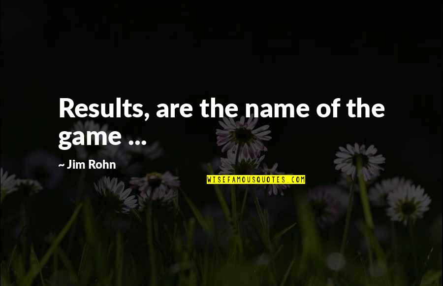 Smooched Synonyms Quotes By Jim Rohn: Results, are the name of the game ...