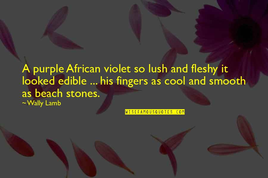 Smooth Stones Quotes By Wally Lamb: A purple African violet so lush and fleshy