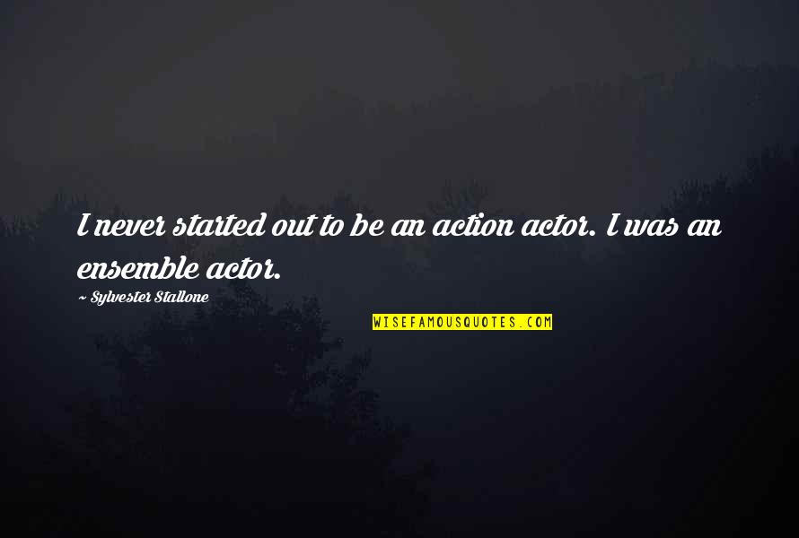 Smoothly Embedding Quotes By Sylvester Stallone: I never started out to be an action Smoothly Embedding Quotes By Sylvester Stallone: I never started out to be an action