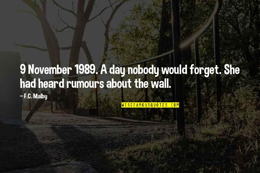 Smulders Textile Quotes By F.C. Malby: 9 November 1989. A day nobody would forget.