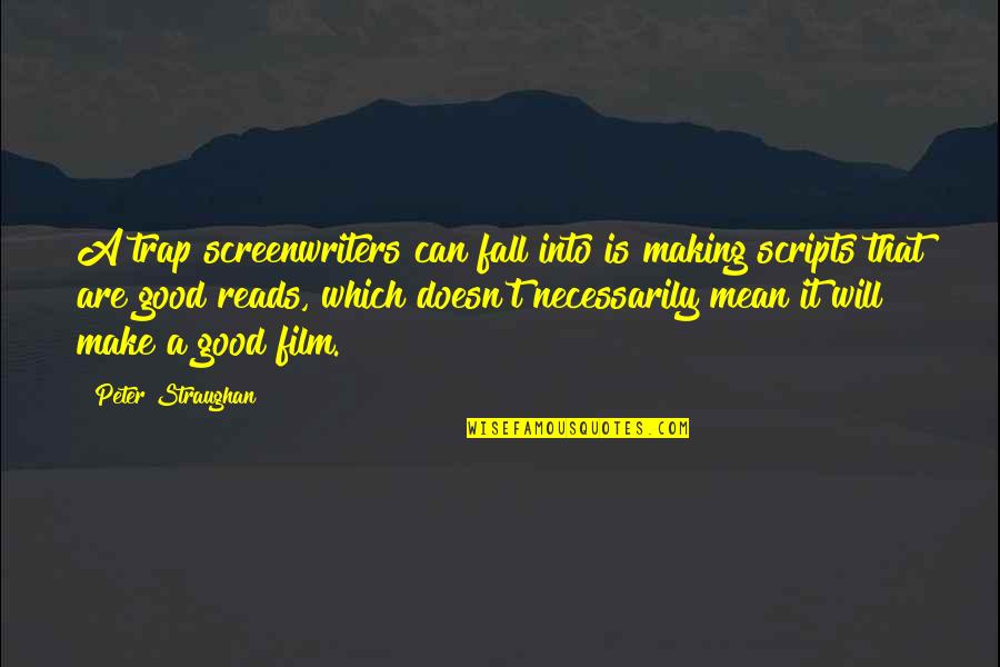 Smushing Quotes By Peter Straughan: A trap screenwriters can fall into is making
