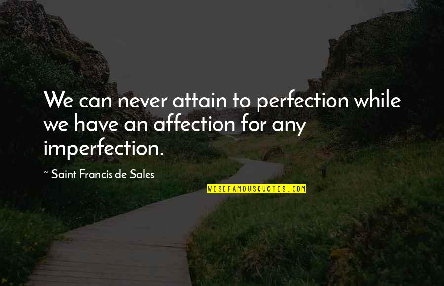 Smylies Quotes By Saint Francis De Sales: We can never attain to perfection while we