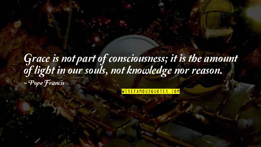 Snagov Catfish Quotes By Pope Francis: Grace is not part of consciousness; it is Snagov Catfish Quotes By Pope Francis: Grace is not part of consciousness; it is