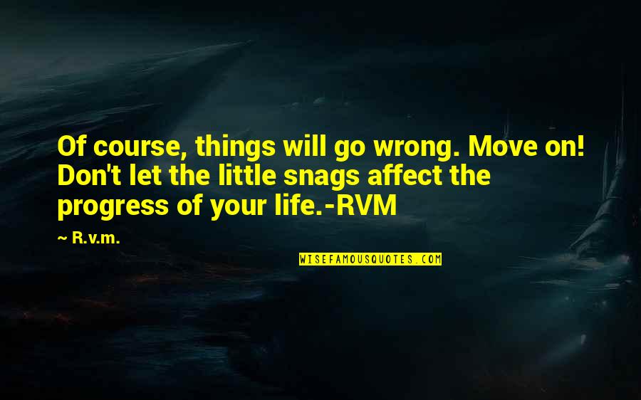 Snags Quotes By R.v.m.: Of course, things will go wrong. Move on!