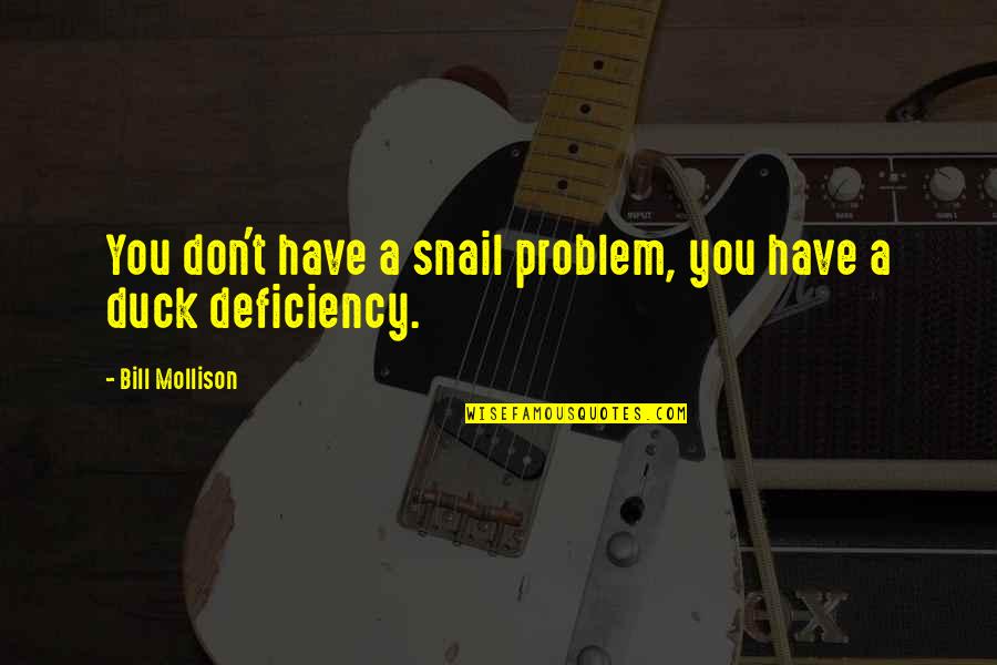 Snail Quotes By Bill Mollison: You don't have a snail problem, you have Snail Quotes By Bill Mollison: You don't have a snail problem, you have