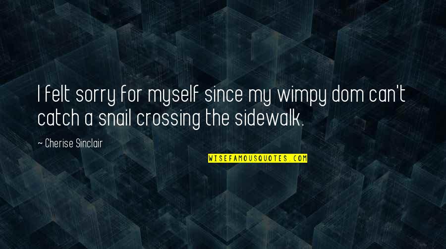 Snail Quotes By Cherise Sinclair: I felt sorry for myself since my wimpy Snail Quotes By Cherise Sinclair: I felt sorry for myself since my wimpy