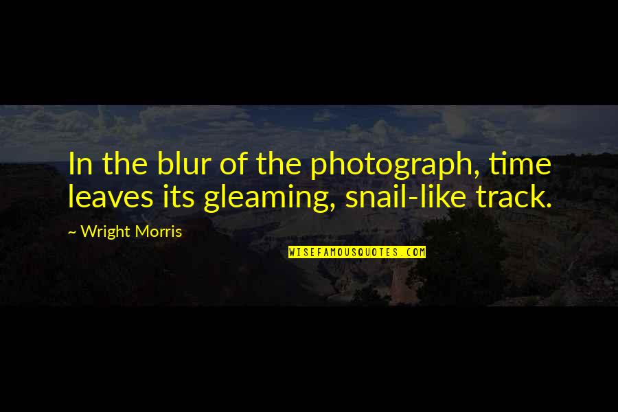 Snail Quotes By Wright Morris: In the blur of the photograph, time leaves