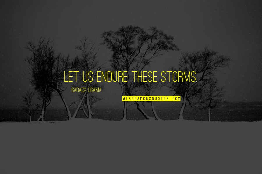 Snake Pit Quotes By Barack Obama: Let us endure these storms.