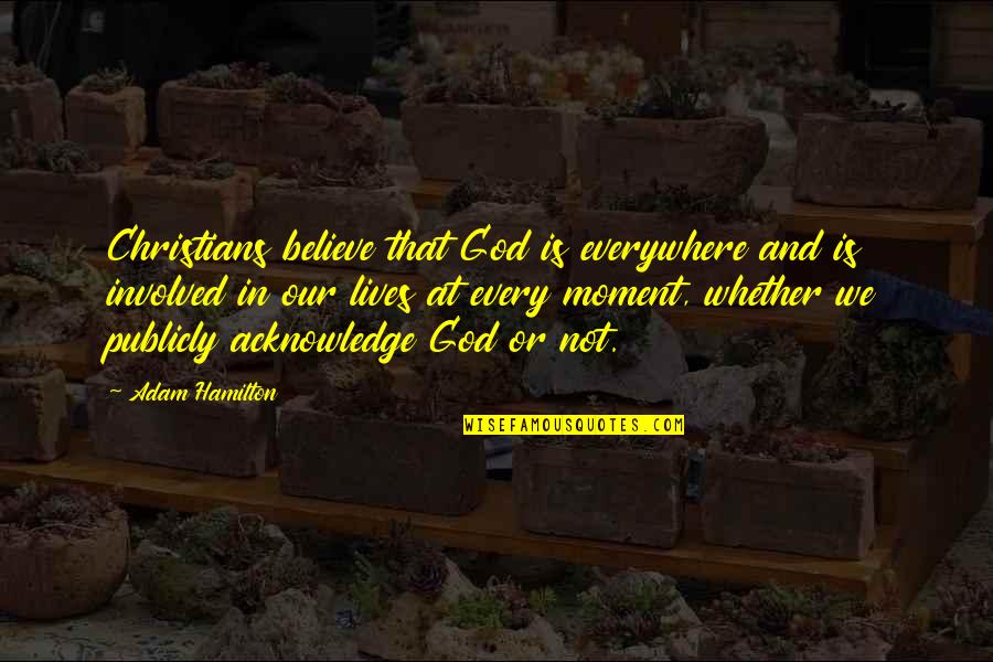Snakes In Your Family Quotes By Adam Hamilton: Christians believe that God is everywhere and is Snakes In Your Family Quotes By Adam Hamilton: Christians believe that God is everywhere and is