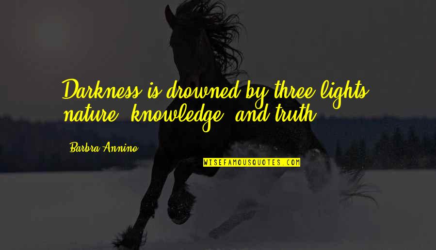 Snalazljiv Quotes By Barbra Annino: Darkness is drowned by three lights; nature, knowledge,