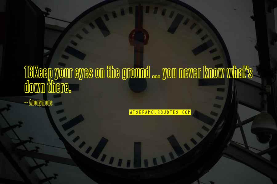 Snapem Quotes By Anonymous: 16Keep your eyes on the ground ... you