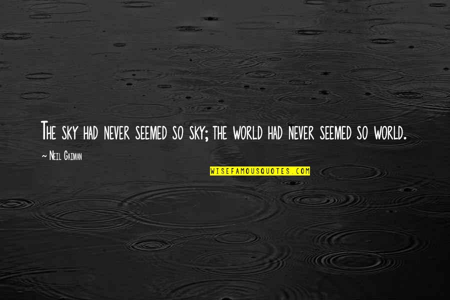 Snarfing Quotes By Neil Gaiman: The sky had never seemed so sky; the