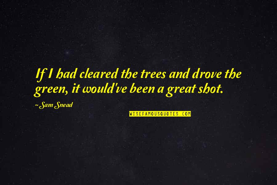 Snead Quotes By Sam Snead: If I had cleared the trees and drove