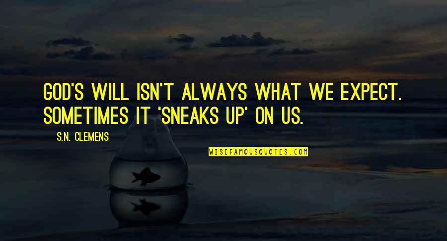 Sneaks Quotes By S.N. Clemens: God's will isn't always what we expect. Sometimes