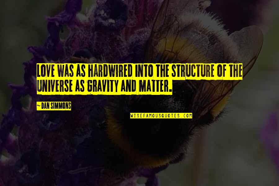 Snediker Dinnerware Quotes By Dan Simmons: Love was as hardwired into the structure of