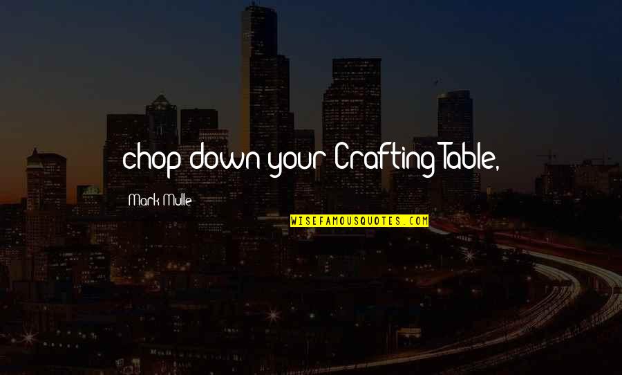 Sneered Thesaurus Quotes By Mark Mulle: chop down your Crafting Table,