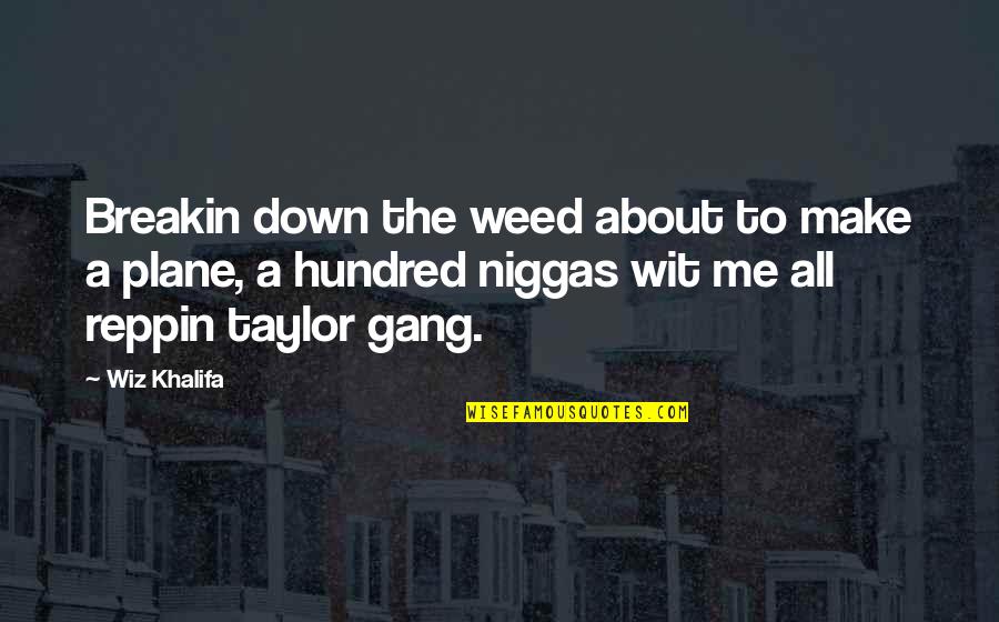 Sneering Look Quotes By Wiz Khalifa: Breakin down the weed about to make a