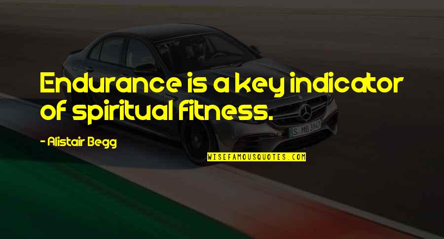 Snezhka Rearview Quotes By Alistair Begg: Endurance is a key indicator of spiritual fitness. Snezhka Rearview Quotes By Alistair Begg: Endurance is a key indicator of spiritual fitness.