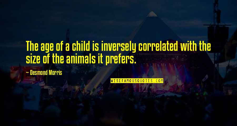 Snidely Dog Quotes By Desmond Morris: The age of a child is inversely correlated Snidely Dog Quotes By Desmond Morris: The age of a child is inversely correlated