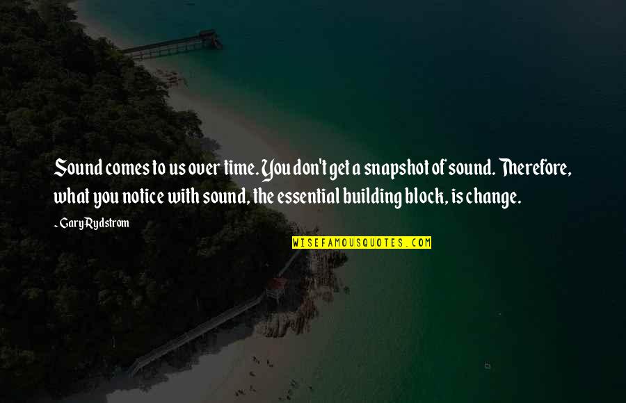 Snijders Blok Fisher Quotes By Gary Rydstrom: Sound comes to us over time. You don't