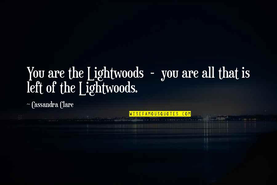 Snippet Quotes By Cassandra Clare: You are the Lightwoods - you are all