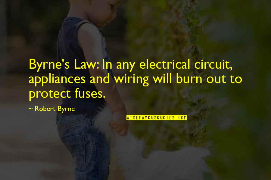 Snit Quotes By Robert Byrne: Byrne's Law: In any electrical circuit, appliances and