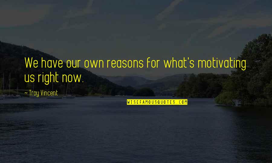Snitched Quotes By Troy Vincent: We have our own reasons for what's motivating Snitched Quotes By Troy Vincent: We have our own reasons for what's motivating