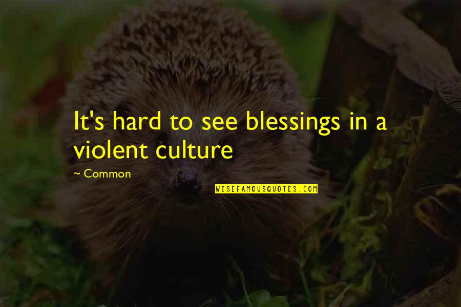 Snl Stefon Quotes By Common: It's hard to see blessings in a violent