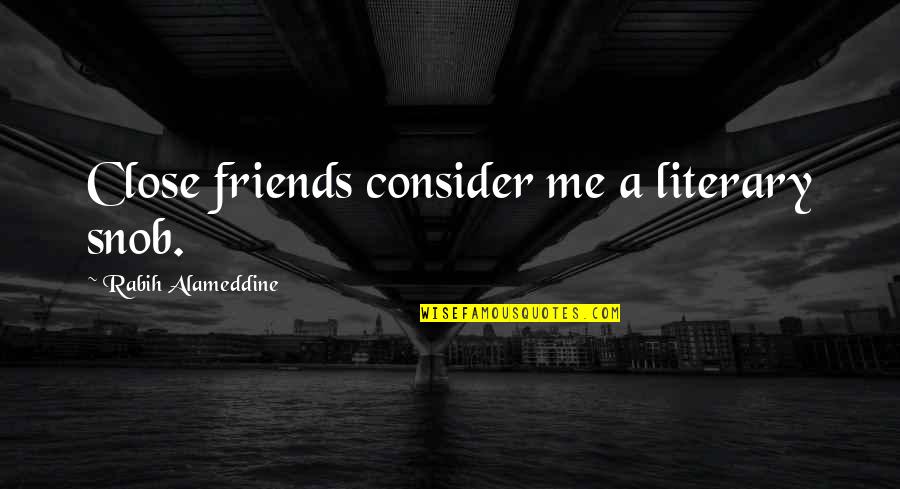 Snob Friends Quotes By Rabih Alameddine: Close friends consider me a literary snob.