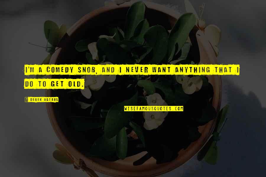 Snob Quotes By Derek Waters: I'm a comedy snob, and I never want