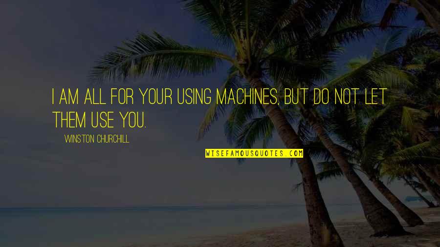 Snodo Sinonimo Quotes By Winston Churchill: I am all for your using machines, but