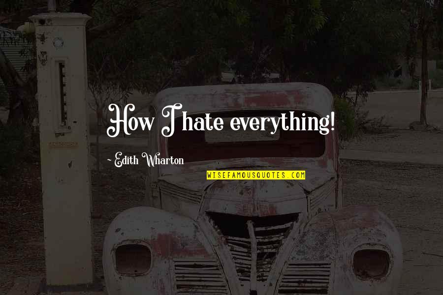 Snohetta Quotes By Edith Wharton: How I hate everything!