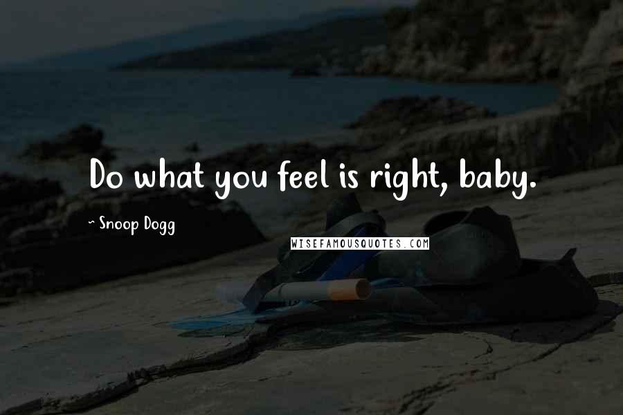 Snoop Dogg quotes: Do what you feel is right, baby.