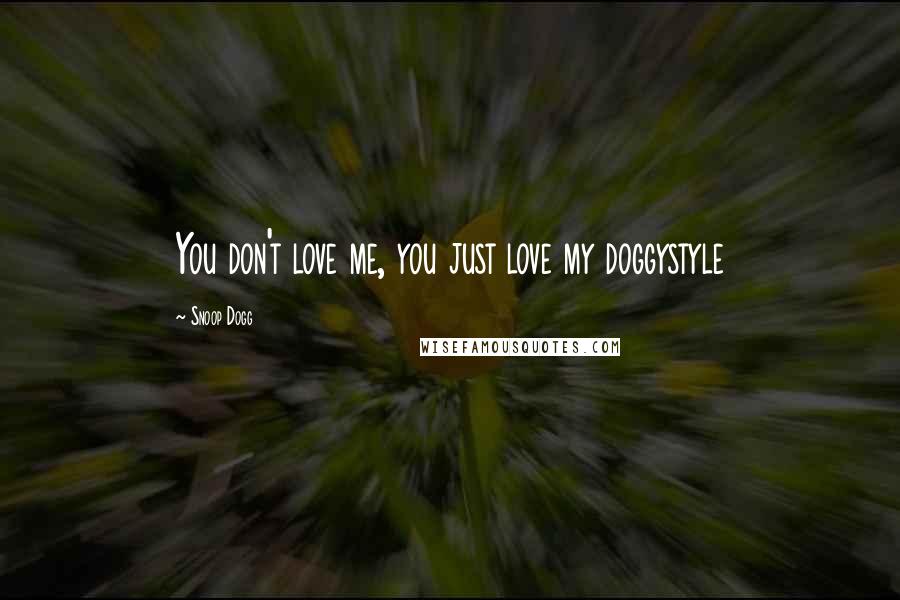 Snoop Dogg quotes: You don't love me, you just love my doggystyle