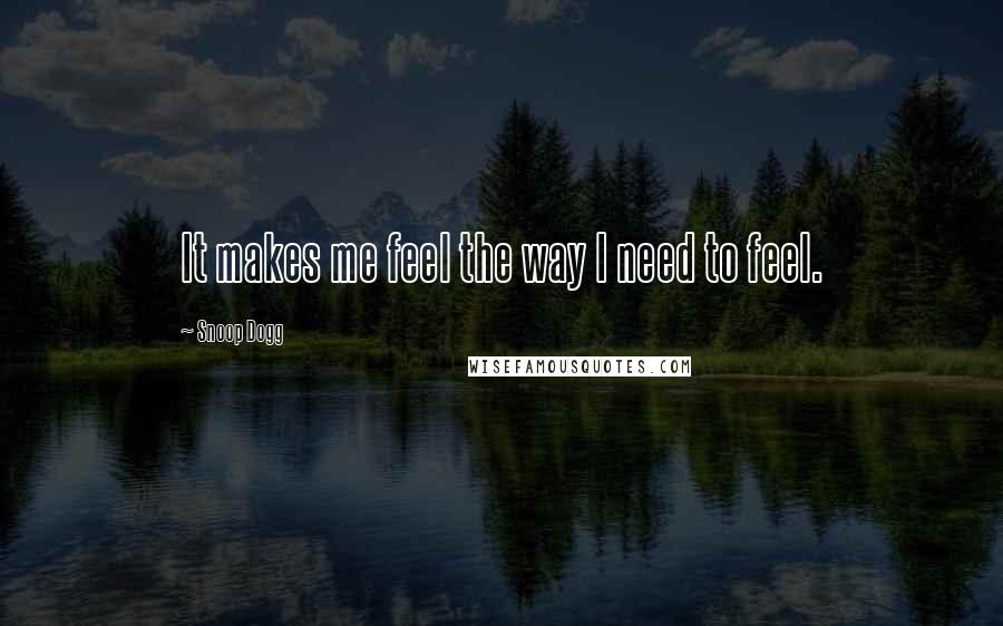 Snoop Dogg quotes: It makes me feel the way I need to feel.