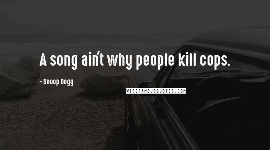 Snoop Dogg quotes: A song ain't why people kill cops.