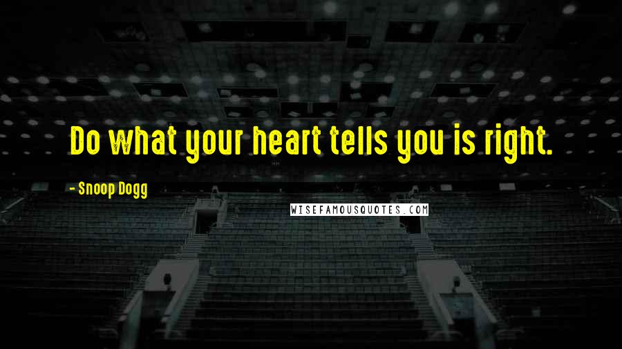 Snoop Dogg quotes: Do what your heart tells you is right.