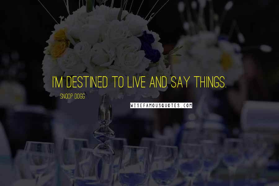 Snoop Dogg quotes: I'm destined to live and say things.