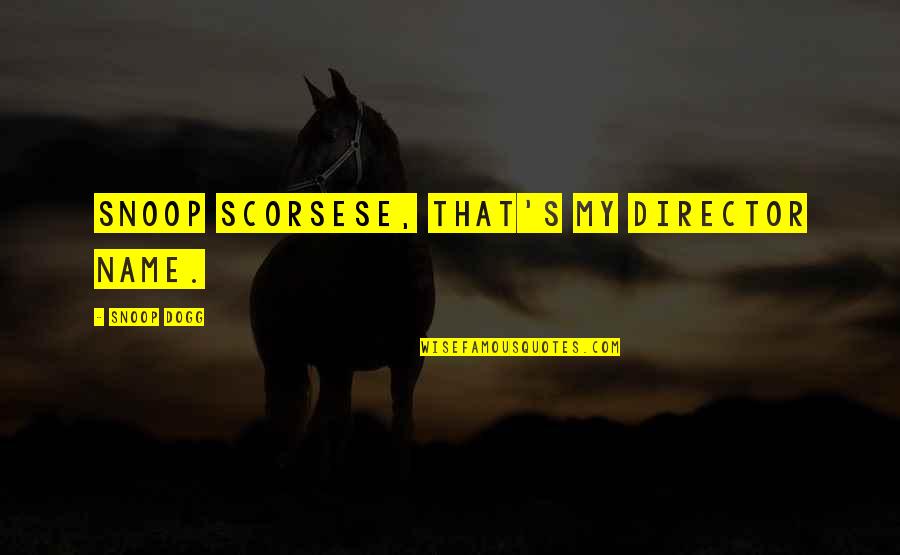 Snoop Dogg Quotes By Snoop Dogg: Snoop Scorsese, that's my director name.