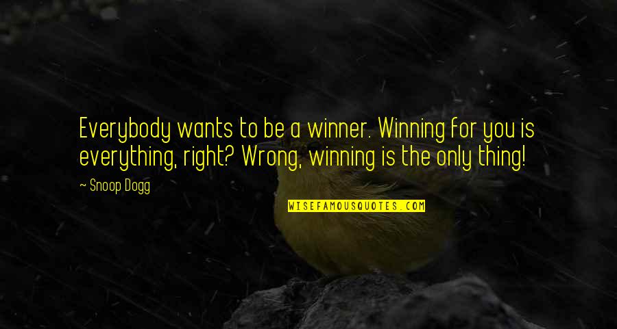 Snoop Quotes By Snoop Dogg: Everybody wants to be a winner. Winning for