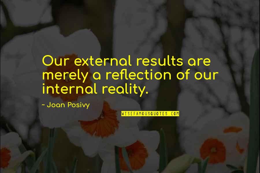 Snooping Spying Quotes By Joan Posivy: Our external results are merely a reflection of