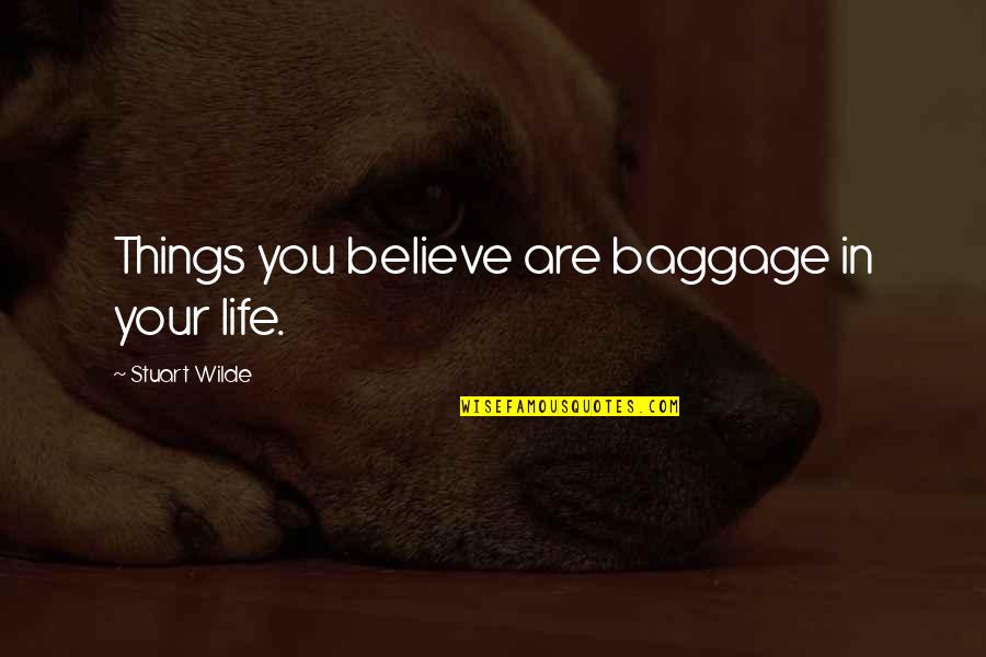 Snoopy Birthday Quotes By Stuart Wilde: Things you believe are baggage in your life.