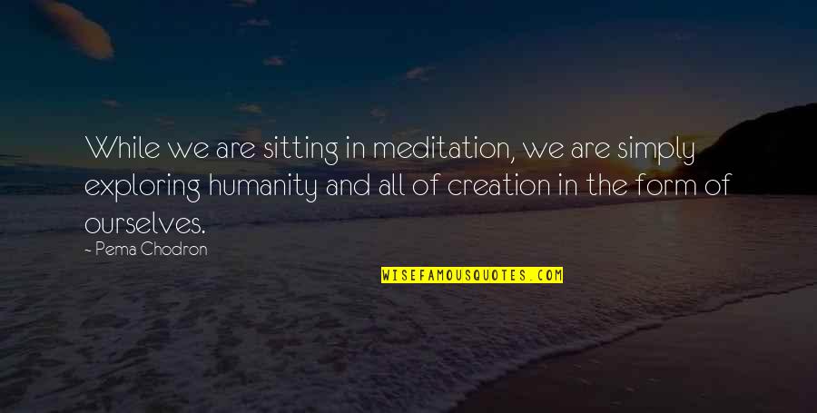 Snootiness Synonym Quotes By Pema Chodron: While we are sitting in meditation, we are