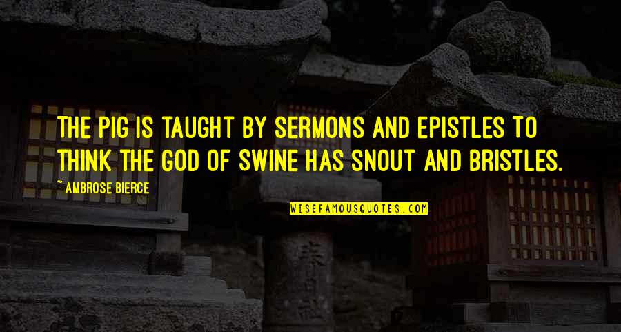 Snout Quotes By Ambrose Bierce: The pig is taught by sermons and epistles Snout Quotes By Ambrose Bierce: The pig is taught by sermons and epistles
